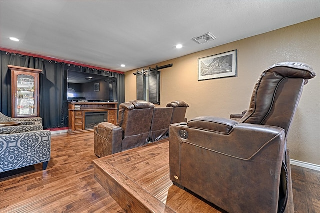 living room featuring hardwood / wood-style floors