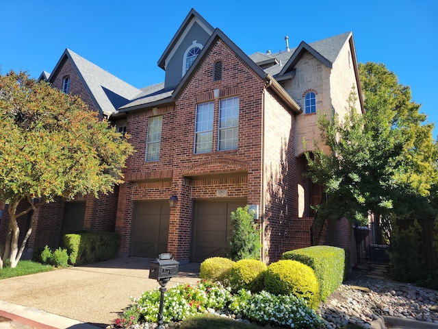 view of front property with a garage