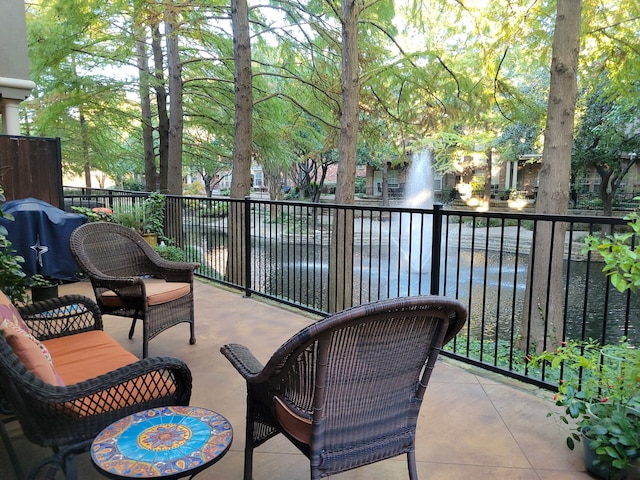 balcony with a water view