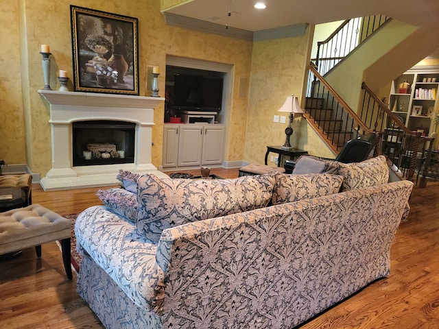 living room featuring hardwood / wood-style flooring