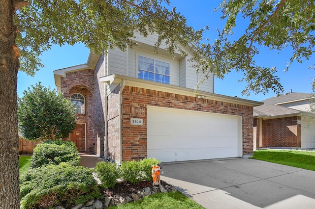 view of front property with a garage