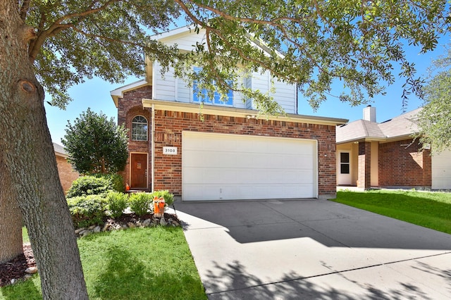 view of front facade featuring a garage