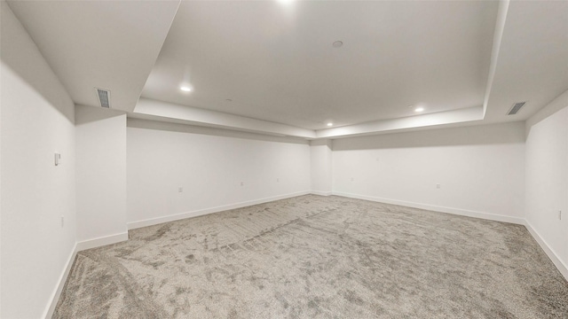 basement with carpet floors