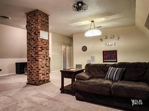 living room with carpet floors