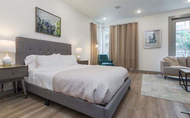 bedroom featuring light hardwood / wood-style flooring