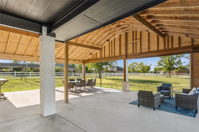 view of patio / terrace with a gazebo