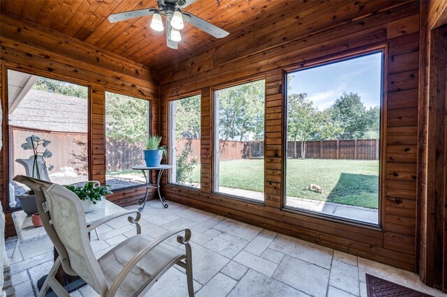 view of patio featuring ceiling fan