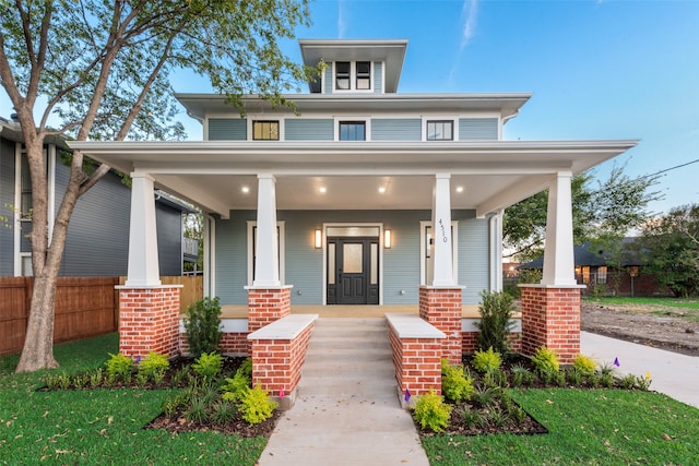 view of front of home with a porch