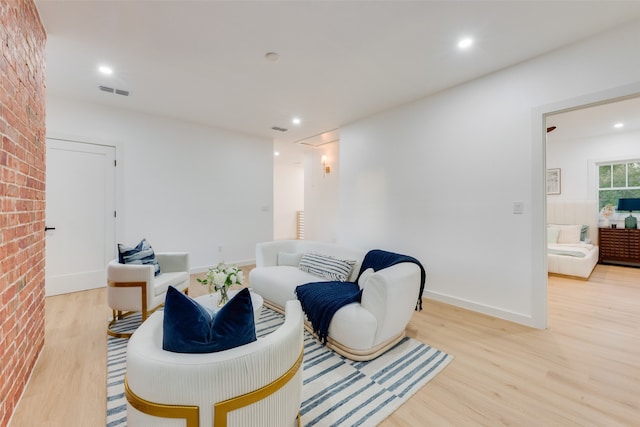 living area featuring light hardwood / wood-style flooring