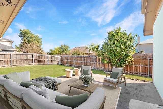 view of patio with outdoor lounge area