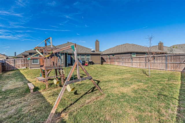 view of yard featuring a playground