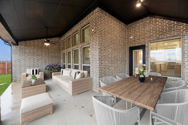 view of patio with an outdoor hangout area