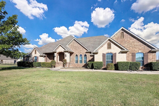 600 Lonesome Trl, Haslet, TX 76052 - view of front facade with a shingled roof, brick siding, and a front lawn