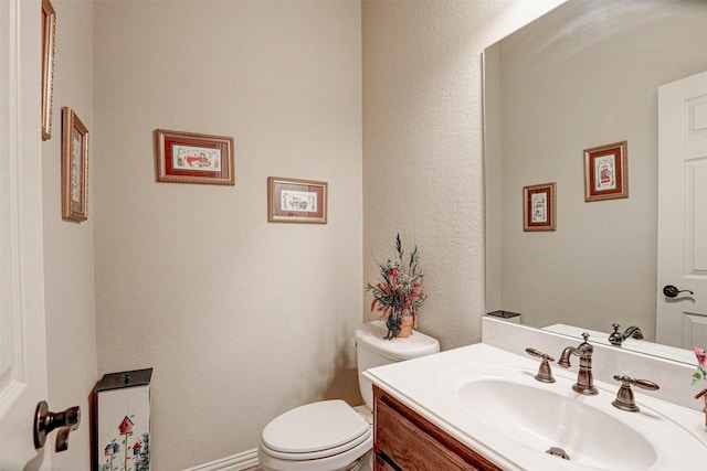 600 Lonesome Trl, Haslet, TX 76052 - half bath with toilet, vanity, and a textured wall