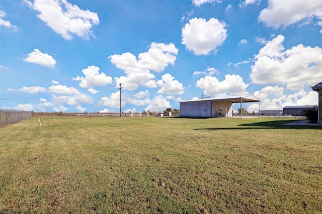 view of yard with fence