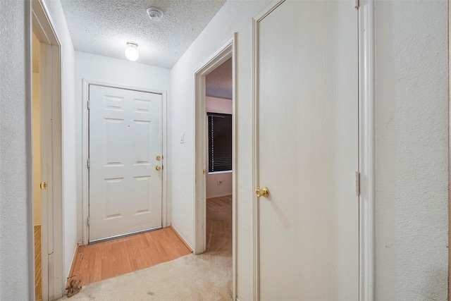 721 Grambling Dr, Dallas, TX 75241 - corridor featuring light wood-type flooring and a textured ceiling