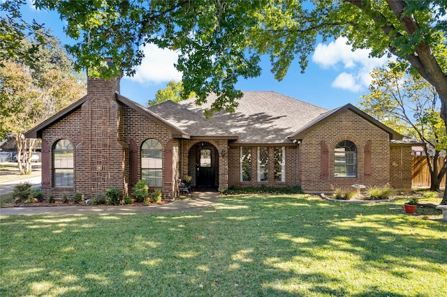 view of front facade with a front lawn