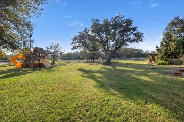 view of yard featuring a playground