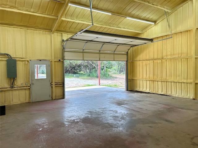 garage with electric panel