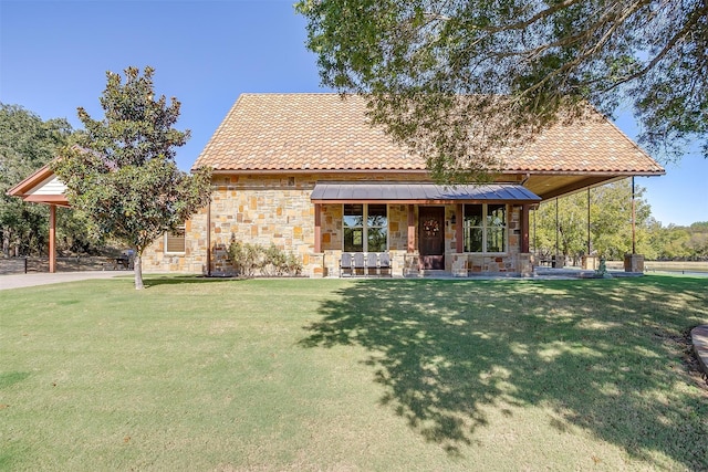 exterior space featuring a lawn