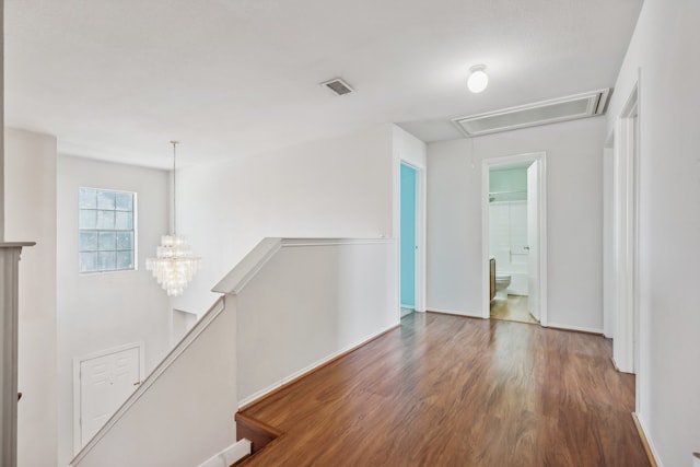 hallway featuring dark hardwood / wood-style floors