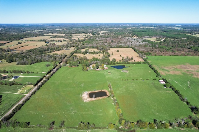 aerial view featuring a rural view