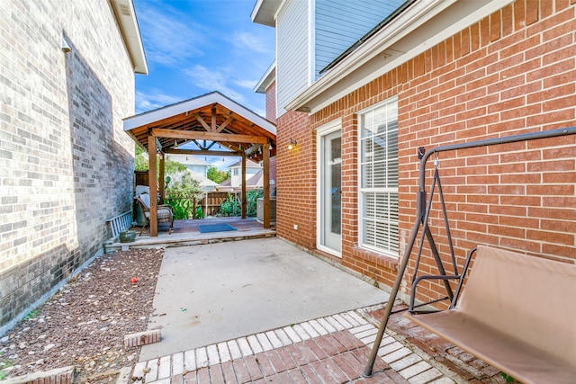 view of patio with a gazebo