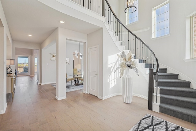 foyer featuring light hardwood / wood-style flooring