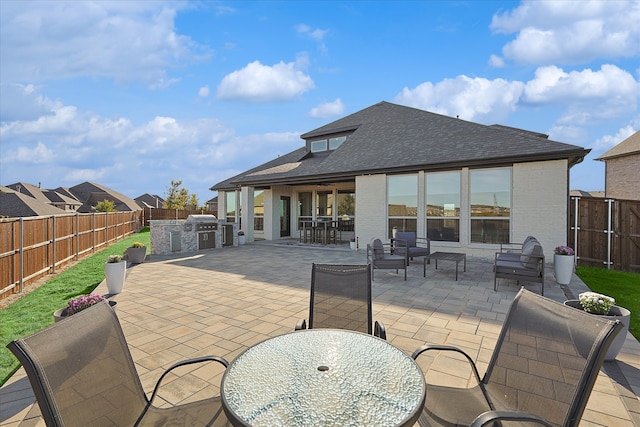 view of patio with area for grilling