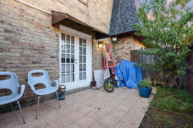 view of patio with french doors