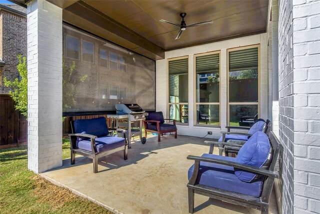 view of patio / terrace with ceiling fan