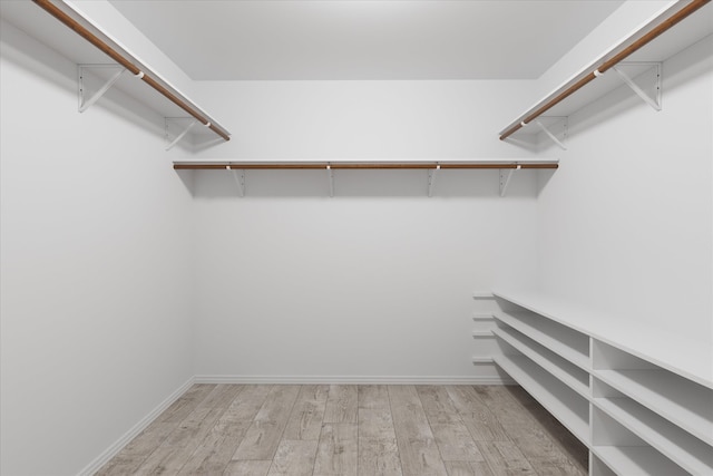 spacious closet featuring light wood-type flooring