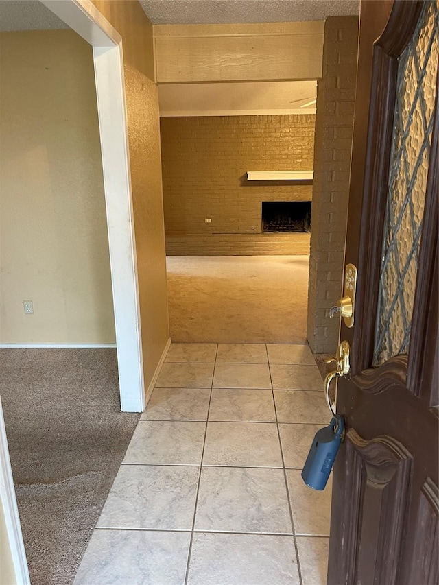 hallway featuring carpet flooring