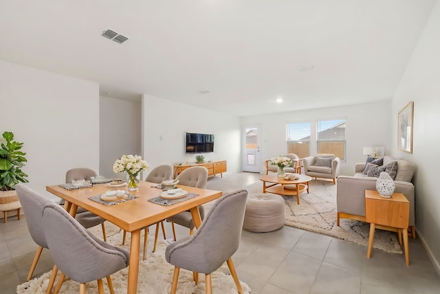 dining room featuring light tile patterned floors