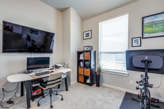 view of carpeted office