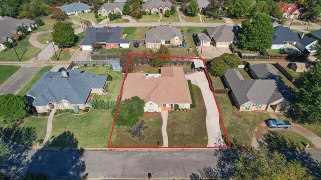 birds eye view of property featuring a residential view