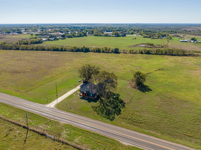 aerial view with a rural view