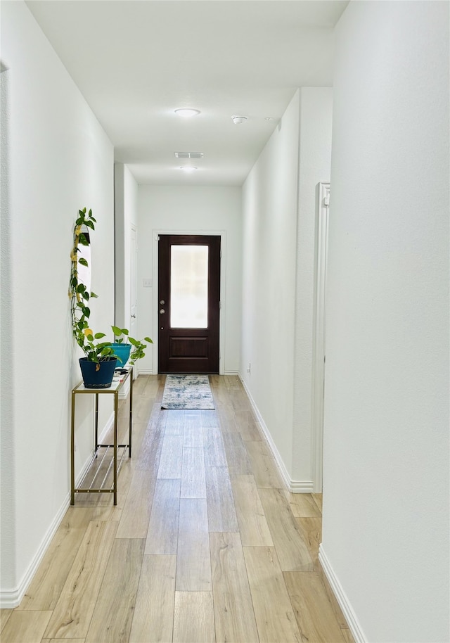 entryway with light wood-type flooring