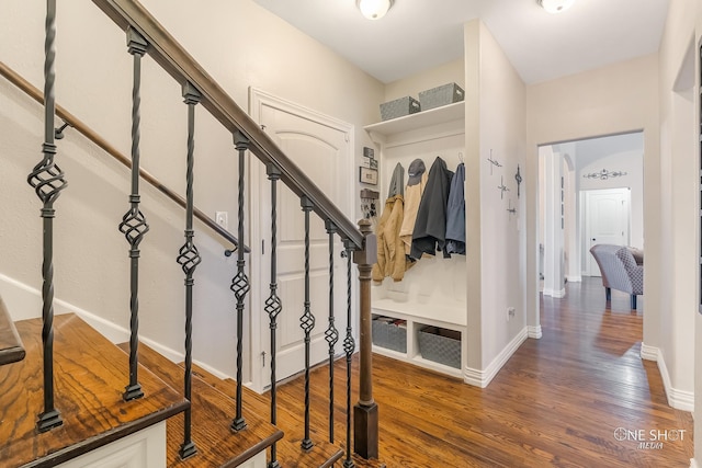 foyer featuring dark hardwood / wood-style flooring