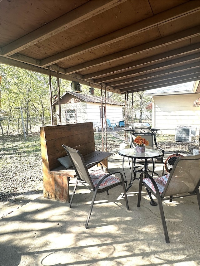 view of patio / terrace featuring central AC unit