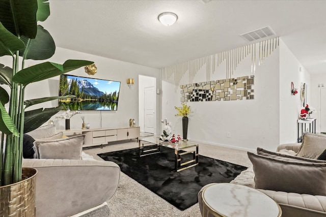 living room featuring carpet flooring