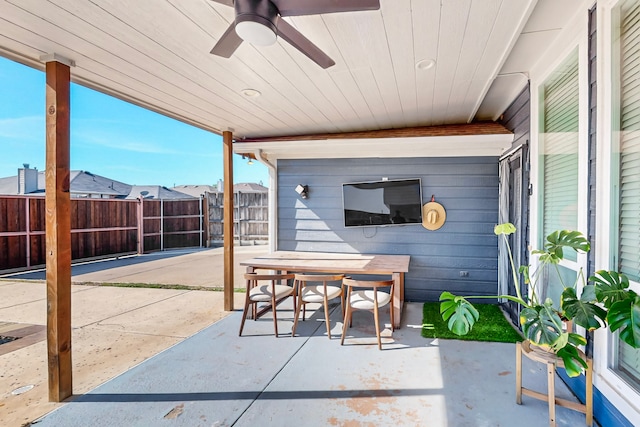 view of patio / terrace with ceiling fan