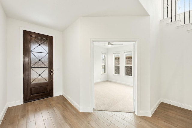 foyer entrance featuring light wood-type flooring