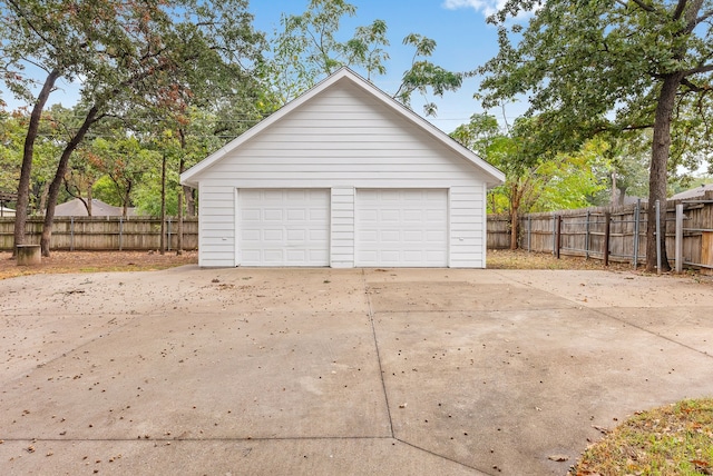 view of garage