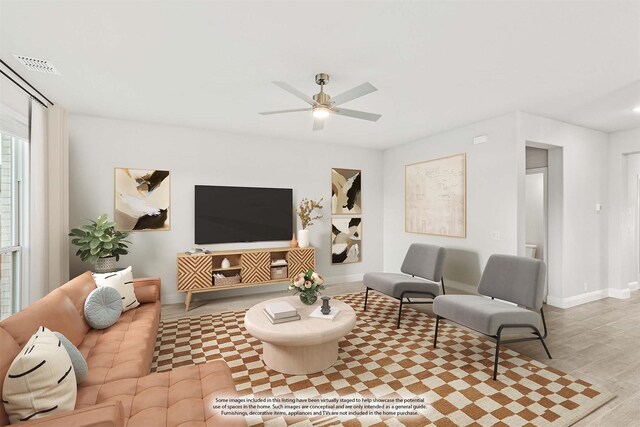 unfurnished room with ceiling fan