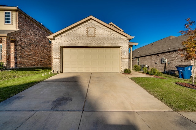 view of property featuring a front lawn