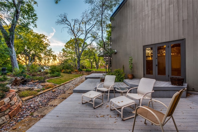 deck featuring french doors