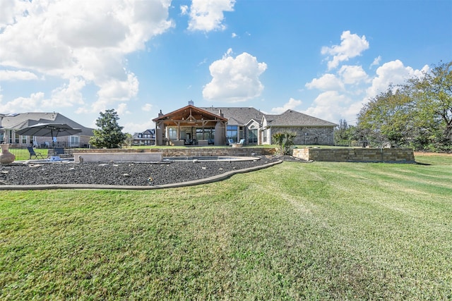 view of yard featuring a gazebo