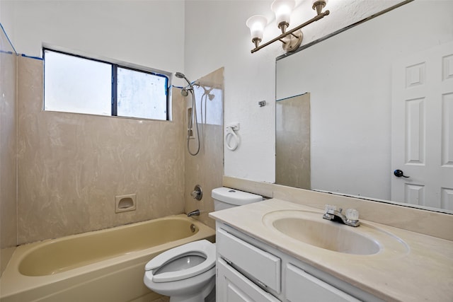 4007 Frisco Ct, Granbury, TX 76048 - full bath with toilet, a chandelier, shower / washtub combination, and vanity