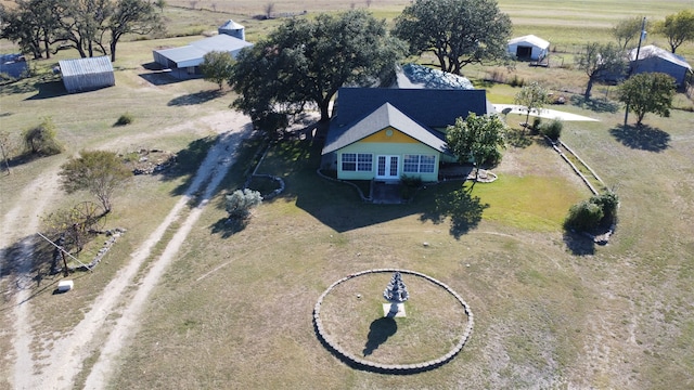 aerial view featuring a rural view